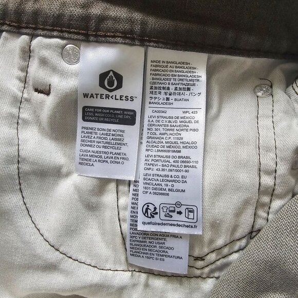 Levi Strauss & Co. Men's 511 Waterless ™ Slim Fit Denim Jeans Gray Size W32 L32 - Picture 7 of 13